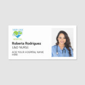 Eenvoudige minimalistische witte aangepaste zieken naamplaatje (Voorkant)