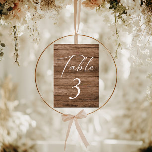 Eenvoudige minimalistische Wooden Table Number-kaa Kaart