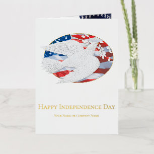 Eenvoudige Minimalistische Zakelijke 4 juli Vlag v Folie Wenskaart