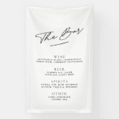 Eenvoudige minimalistische zwart-wit bruiloft bar spandoek (Verticaal)