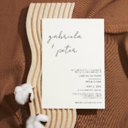 Eenvoudige minimalistische zwart-wit moderne bruil kaart