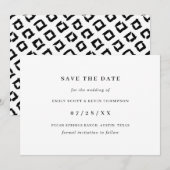 Eenvoudige minimalistische zwart-witweergave save the date (Voorkant / Achterkant)