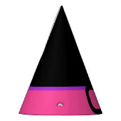 Eenvoudige minimalistische zwarte en roze Hallowee Feesthoedjes (Links)