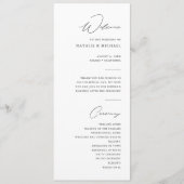 Eenvoudige minimalistische zwarte en witte bruilof programma (Voorkant)