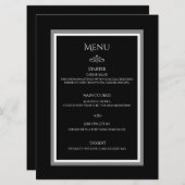 Eenvoudige, minimalistische zwarte en witte elegan menu (Voorkant / Achterkant)