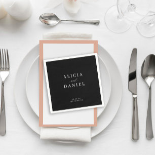 Eenvoudige, minimalistische zwarte en witte elegan servet