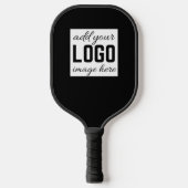 Eenvoudige minimalistische zwarte en witte Logo Pickleball Paddle (Voorkant)