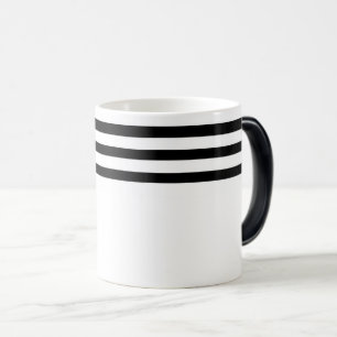 Eenvoudige minimalistische zwarte en witte strepen magische mok
