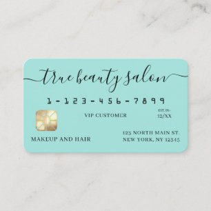 Eenvoudige Mint Gold Signature Script Credit Kaart Visitekaartje