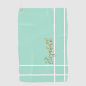 Eenvoudige mint groen minimalistische aangepaste n golfhanddoek (Voorkant)
