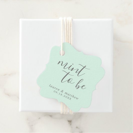 Eenvoudige Mint Groene Elegante Bruiloft Bedankjes Labels (In situ)