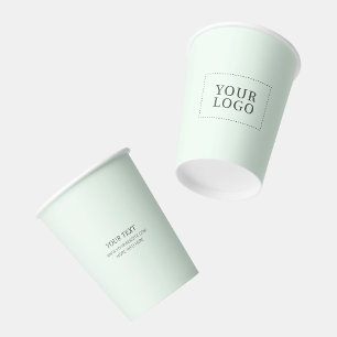 Eenvoudige Mint Minimaal Zakelijk Logo Aangepaste Papieren Bekers