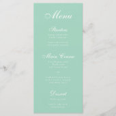 Eenvoudige Mint White Script Elegant Calligraphy G Menu (Voorkant)