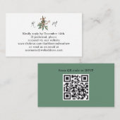 Eenvoudige Mistletoe Holiday QR-code RSVP Informatiekaartje (Voorkant / Achterkant)
