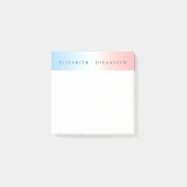 Eenvoudige Modern Blauw Roze Wit Schone Verloopnaa Post-it® Notes (Voorkant)