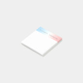 Eenvoudige Modern Blauw Roze Wit Schone Verloopnaa Post-it® Notes (Schuin)