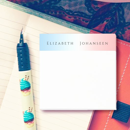Eenvoudige Modern Blauw Roze Wit Schone Verloopnaa Post-it® Notes