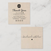 Eenvoudige Modern Cream Custom Logo Dank u Vierkante Visitekaartje (Voorkant / Achterkant)