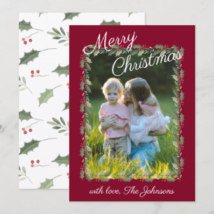 Eenvoudige Modern Family Photo Christmas Holiday K Kaart