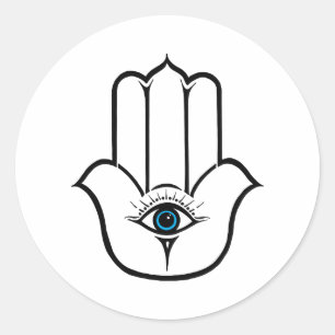 Eenvoudige Modern Hamsa Hand Fatima Ronde Sticker