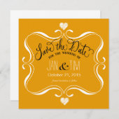 Eenvoudige Modern sparen de Datum | wit marigolet Save The Date (Voorkant / Achterkant)