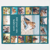 Eenvoudige moderne 17 foto collage fleece deken (Voorkant (Horizontaal))