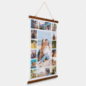 Eenvoudige moderne 17 foto collage hangend wandkleed (Gebogen)