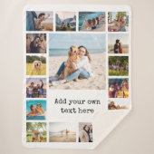 Eenvoudige moderne 17 foto collage sherpa deken (Voorkant)