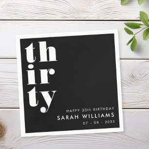 Eenvoudige moderne 30e verjaardag servet