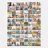 Eenvoudige moderne 88 foto collage fleece deken (Voorkant)