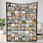 Eenvoudige moderne 88 foto collage fleece deken