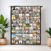 Eenvoudige moderne 88 foto collage fleece deken