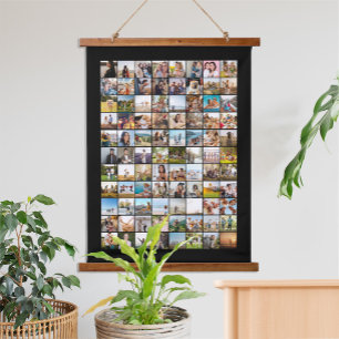 Eenvoudige moderne 88 foto collage hangend wandkleed