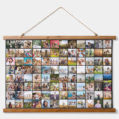 Eenvoudige moderne 96 fotocollage hangend wandkleed (Voorkant)