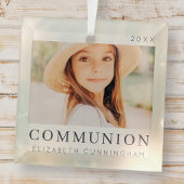 Eenvoudige, moderne aangepaste eerste communityfot glas ornament