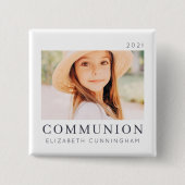 Eenvoudige, moderne aangepaste eerste communityfot vierkante button 5,1 cm (Voorkant)