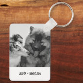Eenvoudige, moderne aangepaste foto of foto's van  sleutelhanger (Achterkant)