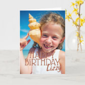 Eenvoudige, moderne aangepaste foto op jaarbasis kaart (Gele Bloem)