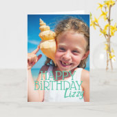 Eenvoudige, moderne aangepaste foto op jaarbasis kaart (Gele Bloem)