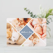 Eenvoudige, moderne aangepaste foto's Happy Moeder Kaart (Staand voorkant)