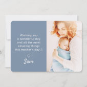 Eenvoudige, moderne aangepaste foto's Happy Moeder Kaart (Achterkant)