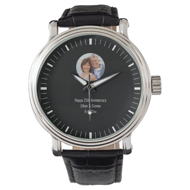 Eenvoudige moderne, aangepaste fotowatch horloge (Voorkant)