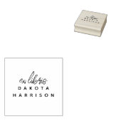 Eenvoudige Moderne Aangepaste Naam Script Ex Libri Rubberstempel (Gestempeld)