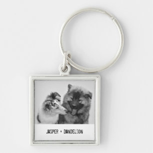 Eenvoudige, Moderne Aangepaste Pet of de Foto van  Sleutelhanger
