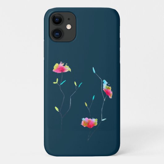 Eenvoudige, moderne, abstracte Japanse roze bloem Case-Mate iPhone Case (Achterkant)