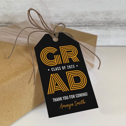 Eenvoudige Moderne Afstudeer Dank Geschenklabel Cadeaulabel