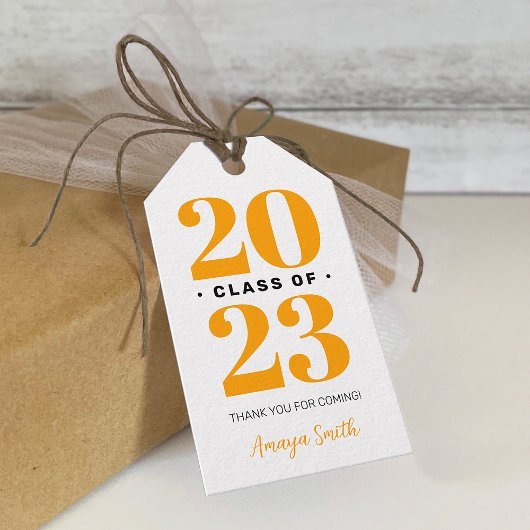 Eenvoudige moderne afstudeer dank je gift tag cadeaulabel