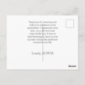 Eenvoudige moderne afstuderen bedankje briefkaart (Achterkant)