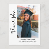 Eenvoudige moderne afstuderen bedankje briefkaart (Voorkant)
