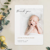 Eenvoudige Moderne Baby Foto Dank u geboorte Aankondiging